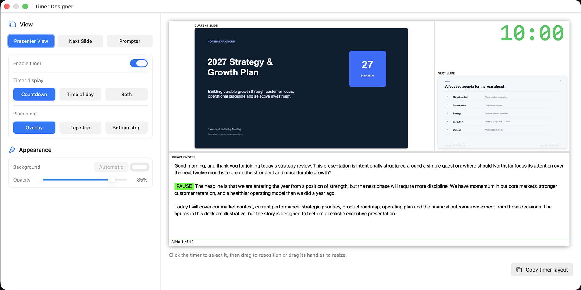 NextNote Timer Designer
