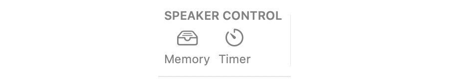 Speaker and clock control toolbar section