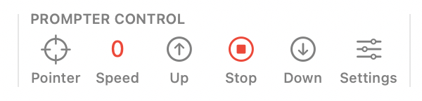 Prompter Control toolbar section