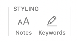 Styling toolbar section